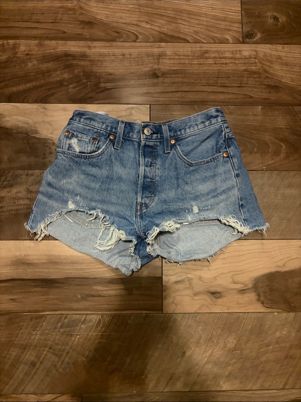 Levi’s distressed shorts